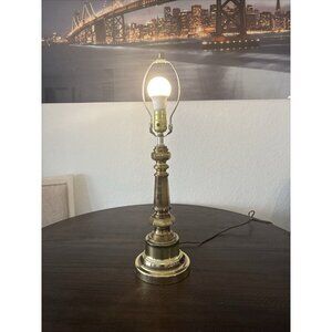 Vintage Brass Table Accent Lamp Base 23" Tall & 3.6" Lbs - No Lamp Shade-*READ*